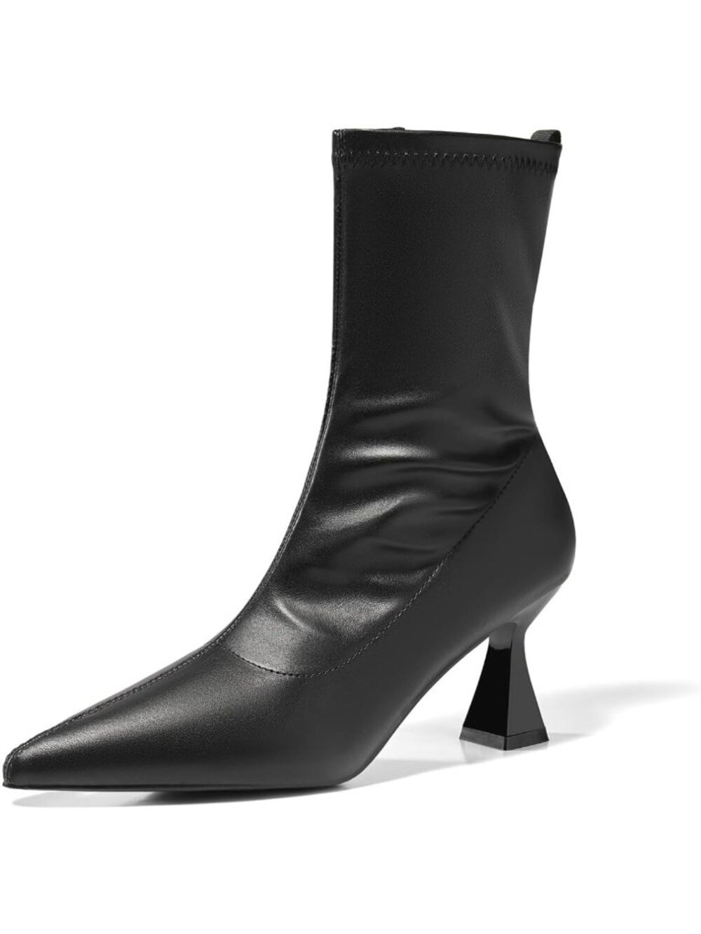 Chic Women's Ankle Boots, Pointed Toe, Low Kitten Heel, Side Zipper, Fall